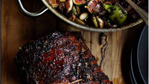 Pot-roasted Siclian pig shoulder with figs