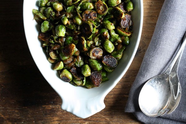 "Pot-stuck" Brussels sprouts