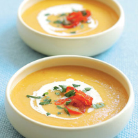 Potage Crécy with peppadew peppers
