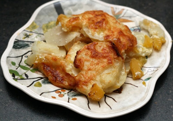 Potato & acorn squash gratin