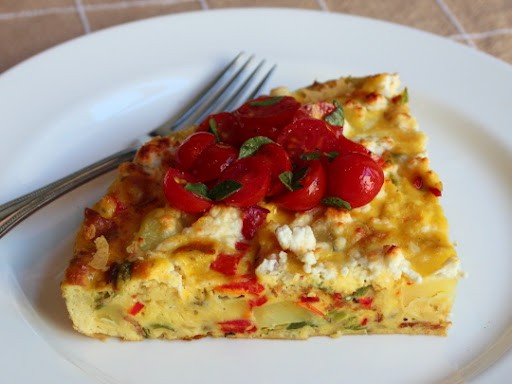 Potato & Italian frying pepper frittata