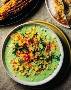 Potato + roasted corn herbed raita