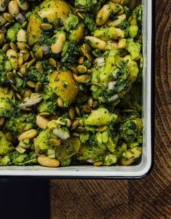 Potato & white bean salad with zhug