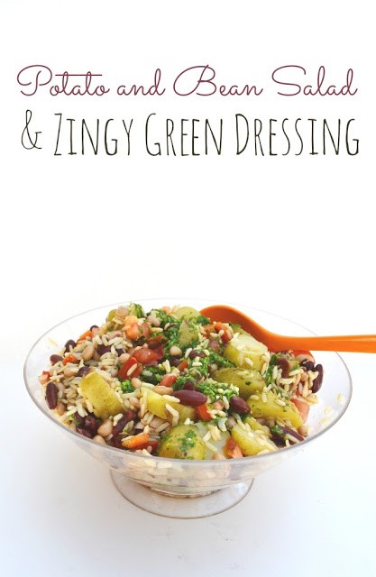 Potato and bean salad with zingy herb dressing