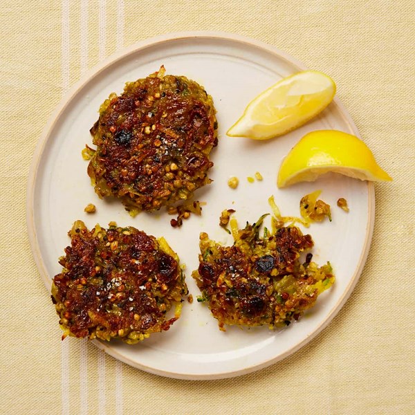 Potato and buckwheat bhajis