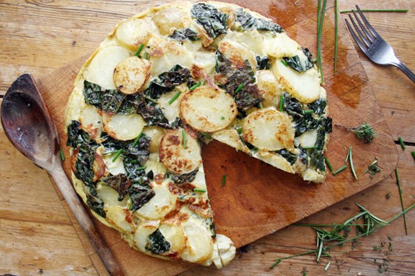 Potato and cavolo nero frittata 