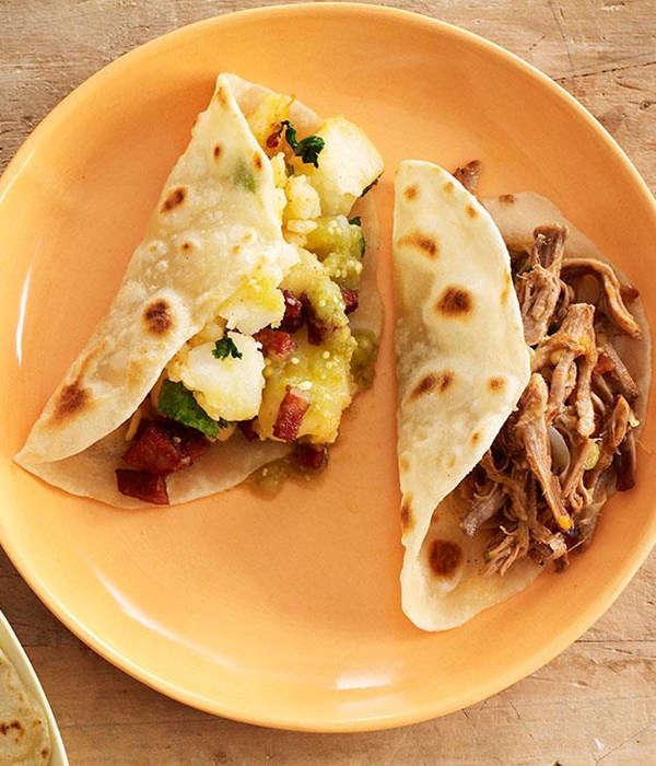 Potato and chorizo tacos