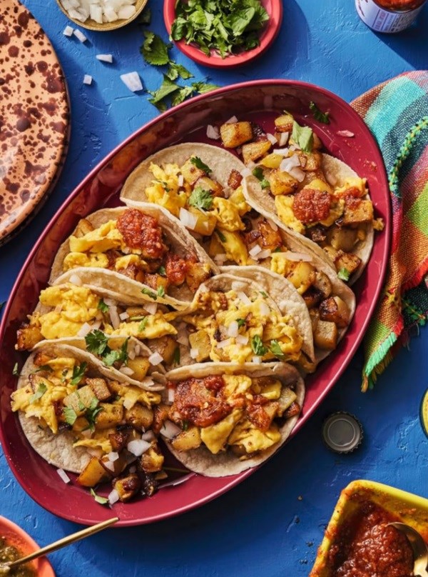 Potato and egg breakfast tacos
