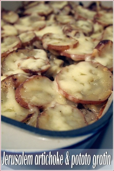 Potato and Jerusalem artichoke gratin