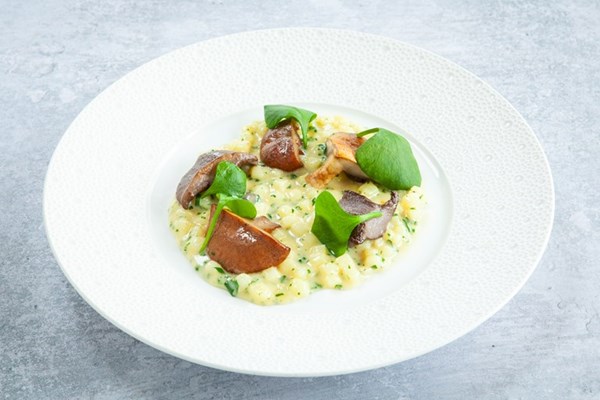 Potato and Le Gruyère AOP risotto with wild mushrooms