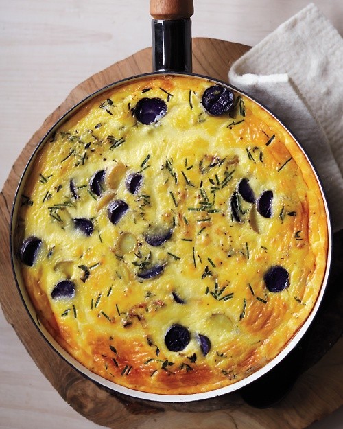Potato and leek egg bake