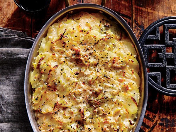 Potato and leek gratin