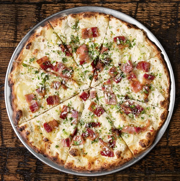Potato and leek pizza