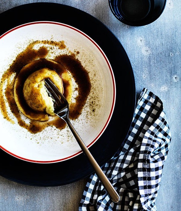 Potato and leek ravioli