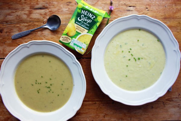 Potato and leek soup with chives