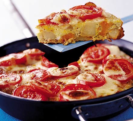 Potato and mozzarella tortilla