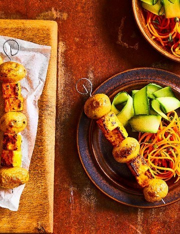 Potato and paneer kebabs