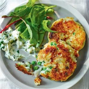 Potato and pea fishcakes