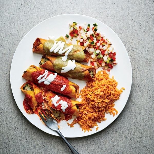 Potato and poblano taquitos