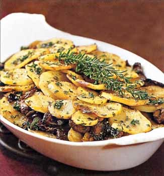 Potato and portobello mushroom gratin