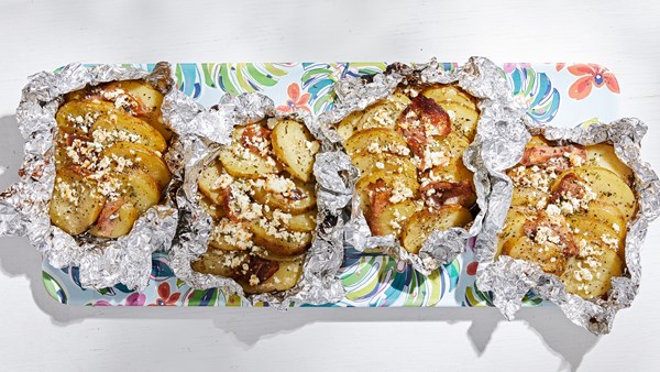 Potato and prosciutto packets