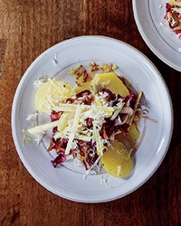 Potato-and-radicchio salad with Montasio cheese