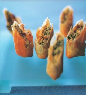 Potato and salt cod empanadas with orange and red pepper relish
