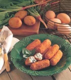 Potato and spinach croquettes