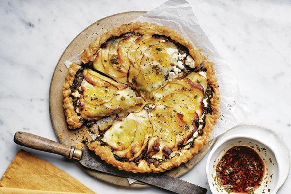 Potato and spinach pie
