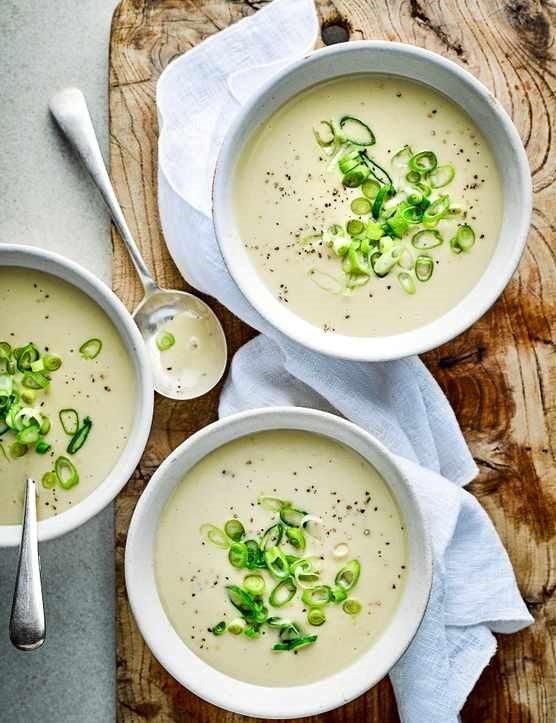 Potato and spring onion soup
