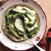 Potato and watercress purée 