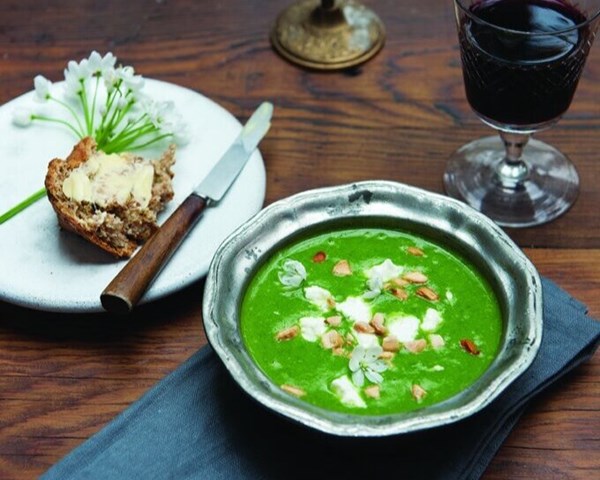 Potato and wild garlic soup