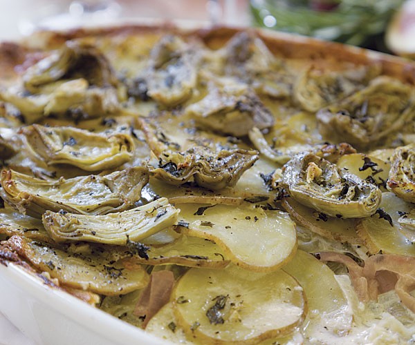Potato-artichoke gratin