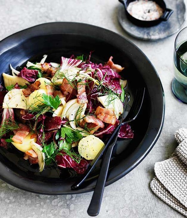 Potato, bacon and pickled fennel salad