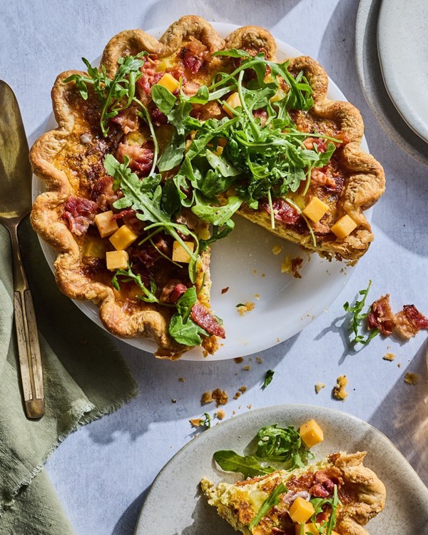 Potato bacon quiche (with the best homemade crust)