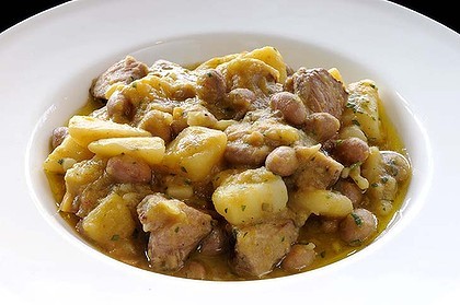 Potato, bean and lamb stew (Spalla d'agnello in umido)