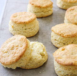 Potato biscuits with cheddar and scallions