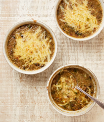 Potato, cabbage and Gruyere soup