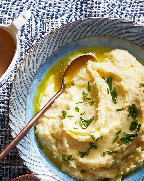 Potato, celery root, and parsnip mash