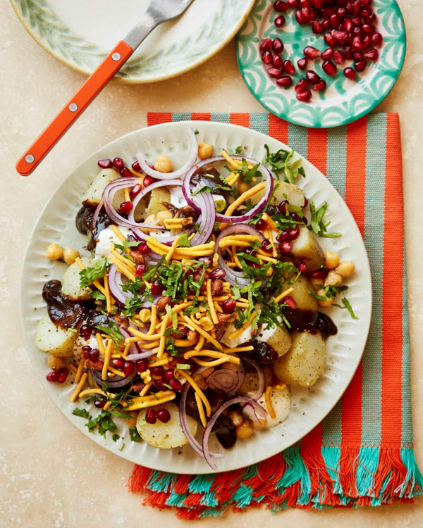 Potato chaat salad with yoghurt