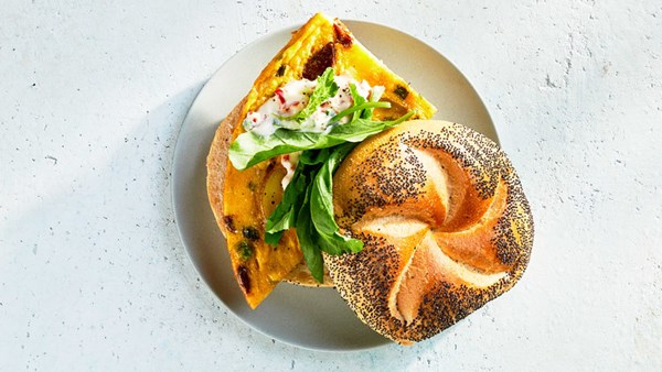 Potato, chorizo, and egg sandwiches