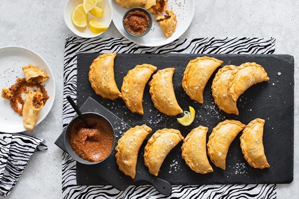 Potato, chorizo and roasted capsicum empanadas