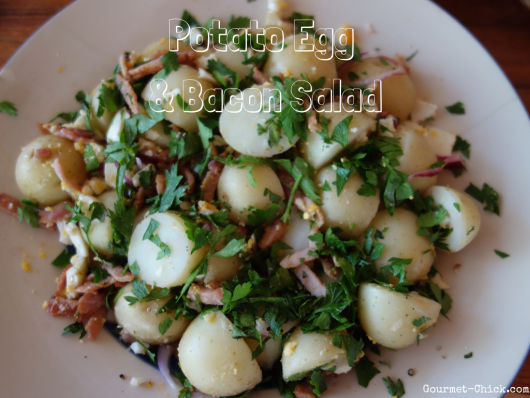 Potato egg and bacon salad