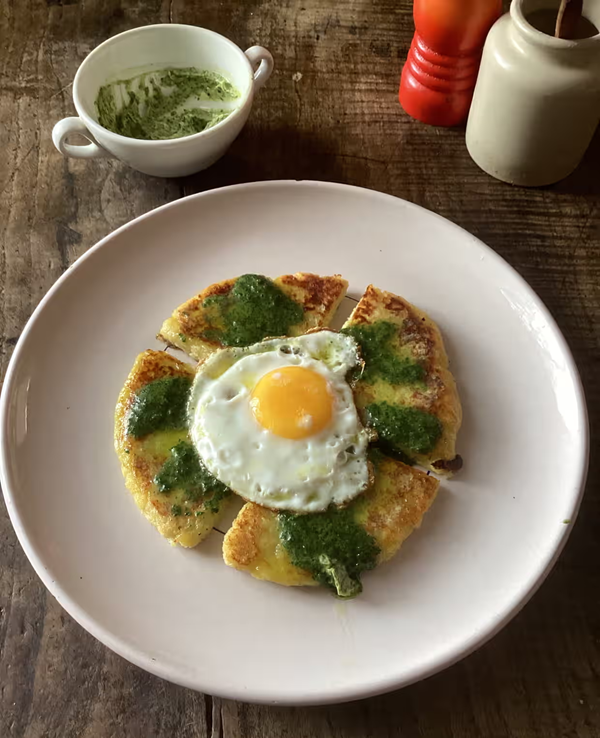 Potato flatbreads with anchovy butter
