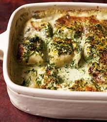 Potato gnocchi spinach gratin