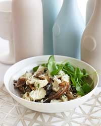 Potato gnocchi with garlic butter, mushrooms and snails
