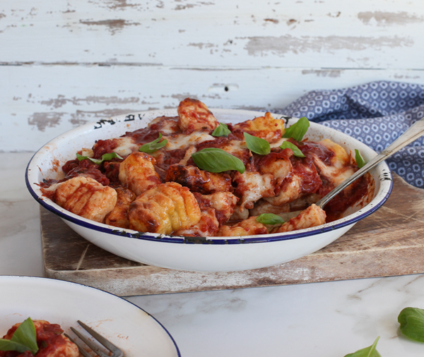 Potato gnocchi with rich tomato sauce