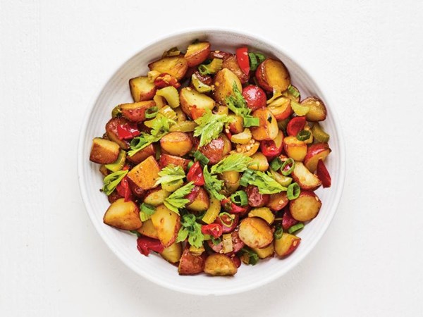 Potato hash with cherry peppers