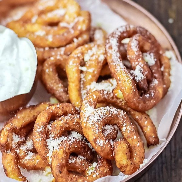 Potato latke funnel cakes