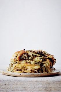 Potato, leek & chard gratin with Taleggio
